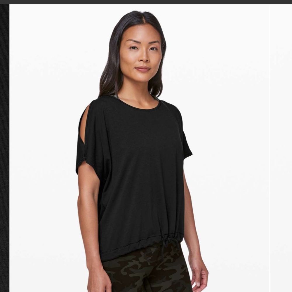 Lululemon Renew the Day Open Shoulder Top Black Women’s Size 4